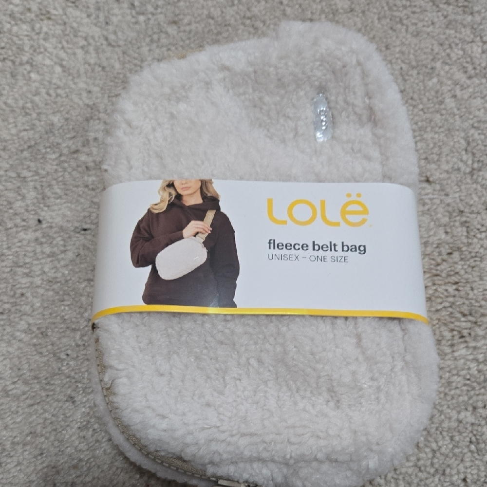 Lole Fleece Crossbody Belt Bag in Cream